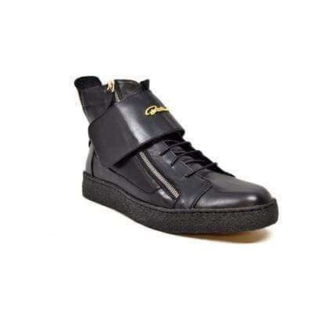 British Walkers Empire Men's Black Leather Crepe Sole High Tops - Picture 7 of 9